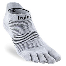 Injinji Run Lightweight No-Show Toe Sock Grey L