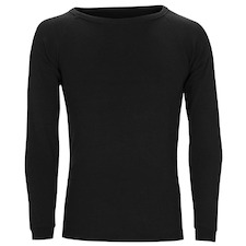 Sherpa Unisex Merino Wool Long Sleeve Thermal Top Black L 