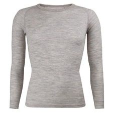 Sherpa Unisex Merino Wool Long Sleeve Thermal Top Grey Marle XXS 