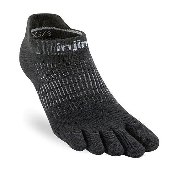 Injinji Run Lightweight No-Show Toe Sock Black L