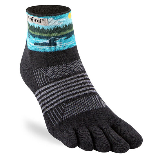 Injinji Women's Trail Mini-Crew Artist Toe Socks Loon M/L