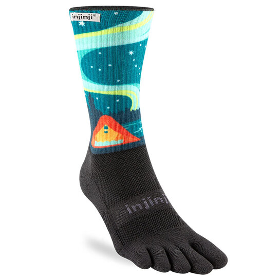 Injinji Men's Trail Crew Artist Toe Socks Camp S