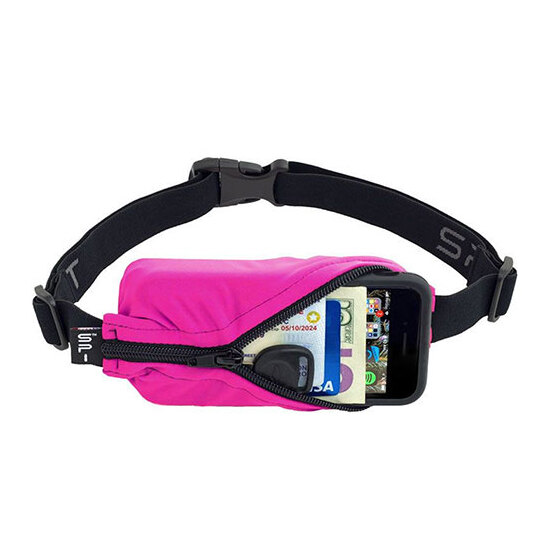 SPIbelt Original Running Belt Fuschia w/ Black Zip