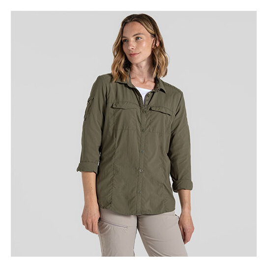 Craghoppers Women's Nosilife Adventure Long Sleeved Shirt III Wild Olive 10