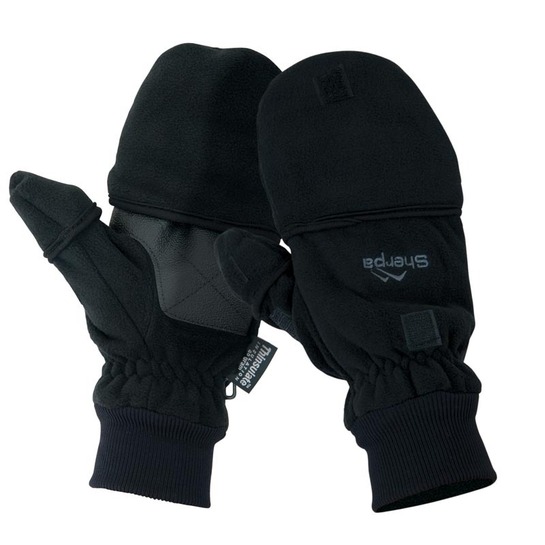 Sherpa Fleece Convertible Mitt/Shooters Glove Black XS 