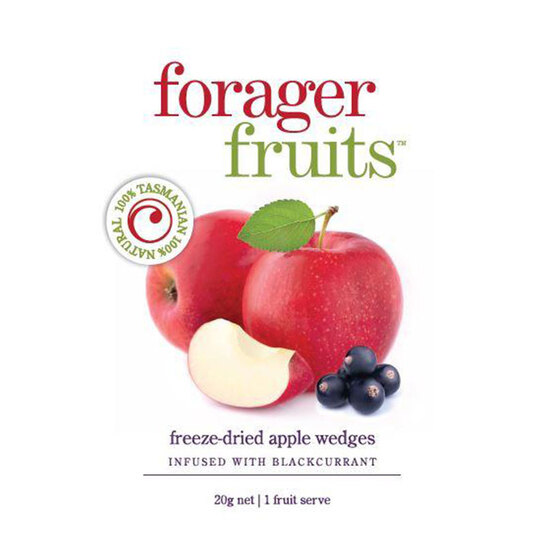 Forager Fruits Freeze Dried Blackcurrant infused Apple Wedges - CLOSE TO BEST BEFORE DATE