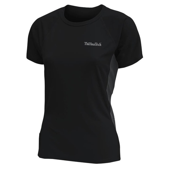 ThermaTech Womens UPF50 Performance T-Shirt Black/Charcoal XS