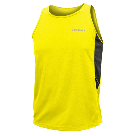 ThermaTech Mens Performance Singlet Yellow/Charcoal M