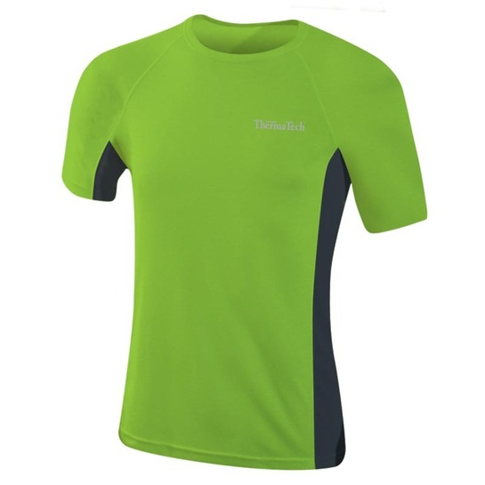 Thermatech Mens Ultra Short Sleeve Baselayer T-Shirt Green/Charcoal S